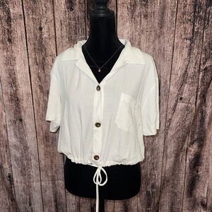 Moa Moa adjustable crop overshirt 🤍